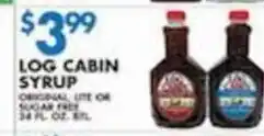 Associated Log cabin syrup original ute or offer