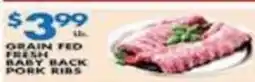 Associated Grain fed fresh baby back pork ribs offer