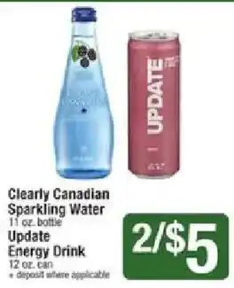 Clearly Canadian Sparkling Water, Update Energy Drink