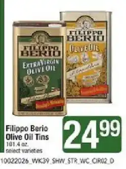 Star Market Filippo Berio olive oil tins offer