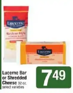 Star Market Lucerne Bar or Shredded Cheese offer