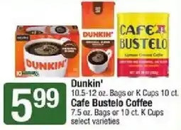 Star Market Dunkin' Cafe Bustelo Coffee offer