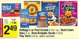 Star Market Kellogg's or Post Cereal offer