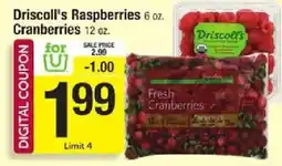 Star Market Driscoll's Raspberries and Cranberries offer