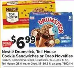 Giant Food Nestlé Drumstick, Toll House Cookie Sandwiches or Oreo Novelties offer