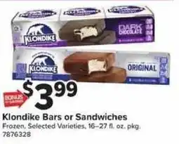 Giant Food Klondike Bars or Sandwiches offer