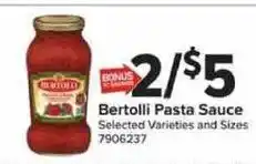 Giant Food Bertolli pasta sauce offer