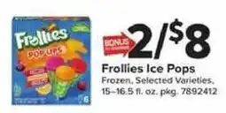 Giant Food Frollies Ice Pops offer