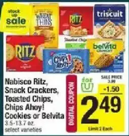 Star Market Nabisco Ritz, Snack Crackers, Toasted Chips, Chips Ahoy! or Belvita offer