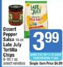 Star Market Desert Pepper Salsa, Late July Tortilla Chips offer