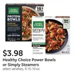Fareway Healthy Choice Power Bowls or Simply Steamers offer