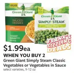 Fareway Green Giant Simply Steam Classic Vegetables or Vegetables in Sauce offer