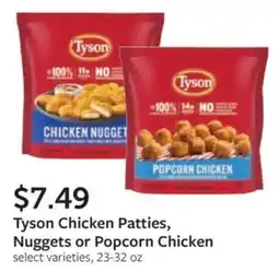 Fareway Tyson Chicken Patties, Nuggets or Popcorn Chicken offer