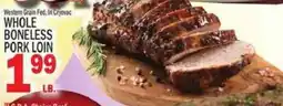 C Town Western Grain Fed, In Cryovac Whole Boneless Pork Loin offer