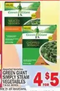 C Town Green Giant simply steam vegetables offer
