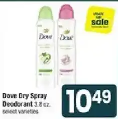 Star Market Dove Dry Spray Deodorant offer