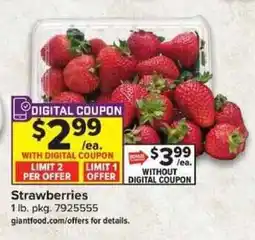 Giant Food Strawberries offer