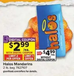 Giant Food Halos Mandarins offer