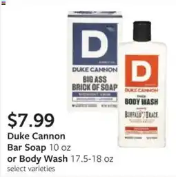 Fareway Duke Cannon Bar Soap or Body Wash offer