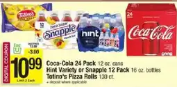 Shaw's Coca-Cola Hint Variety or Snapple offer