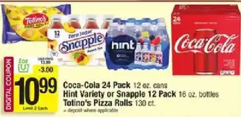 Coca-Cola Hint Variety or Snapple