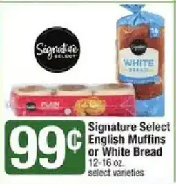 Shaw's Signature Select English Muffins or White Bread offer