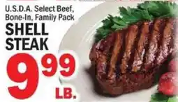 C Town U.s.d.a. Select Beef, Bone-In, Family Pack Shell Steak offer