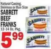 C Town Sabrett beef franks offer
