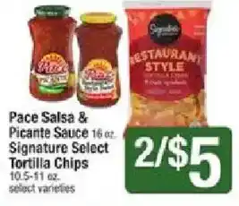 Pace Salsa & Picante Sauce, Signature Select Tortilla Chips