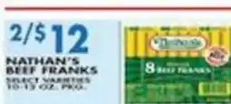 Associated Nathan's beef franks offer