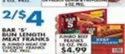 Associated Bar 's bun length meat franks offer