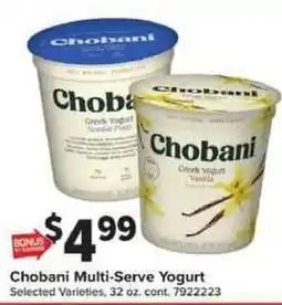 Giant Food Chobani Multi-Serve Yogurt offer
