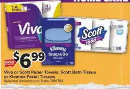Giant Food Viva or Scott Paper Towels, Scott Bath Tissue or Kleenex Facial Tissues offer
