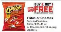 Giant Food Fritos or Cheetos offer