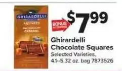 Giant Food Ghirardelli chocolate squares offer