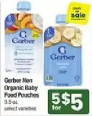 Shaw's Gerber non organic baby food pouches offer
