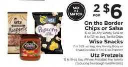 ShopRite Wise Snacks or Utz Pretzels offer