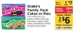 ShopRite Drake's Family Pack Cakes or Pies offer