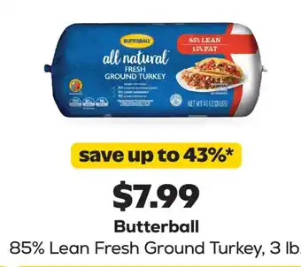 Butterball 85% Lean Fresh Ground Turkey