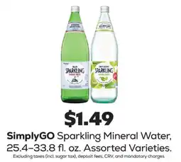Grocery Outlet SimplyGO Sparkling Mineral Water offer