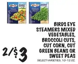 Foodarama Birds Eye Steamers Mixed Vegetables, Broccoli Cuts, Cut Corn, Cut Green Beans or Sweet Peas offer