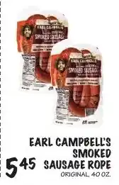 Foodarama Earl Campbell's smoked sausage rope offer