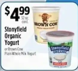 Stonyfield Organic Yogurt or Brown Cow Plain Whole Milk Yogurt