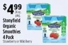 Pioneer Supermarkets Stonyfield Organic Smoothies offer