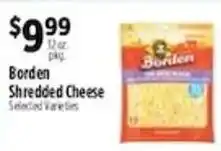 Pioneer Supermarkets Borden shredded cheese offer