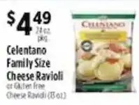 Pioneer Supermarkets Celentano Family Size Cheese Ravioli offer