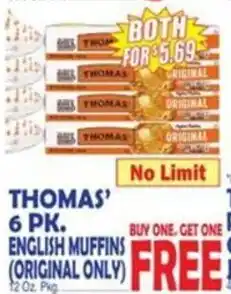 Bravo Supermarkets Thomas' english muffins offer