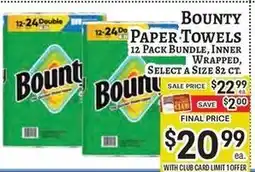 Trade Fair Supermarket Bounty paper towels offer
