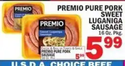 Bravo Supermarkets Premio pure pork sweet luganiga sausage offer