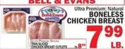 Bravo Supermarkets Bell & Evans ultra premium natural boneless chicken breast offer